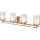 Huderson 4 Light 31 inch Modern Gold Vanity Light Wall Light